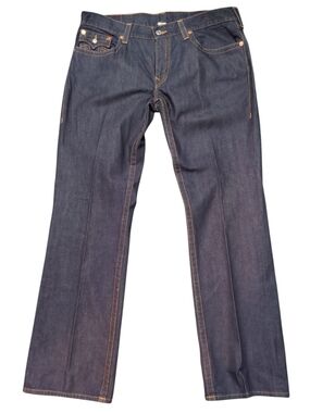 True Religion Raw Denim World Tour Section Straight Jeans 40 NWOT Y2K Streetwear